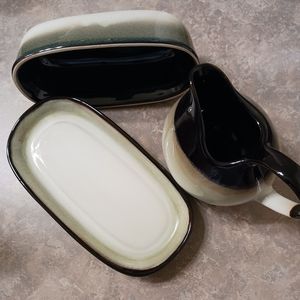 Butter Dish and Creamer